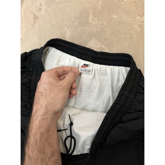 Nike Track Pants Men XXL Black Lined Swishy Wind Vintage WHITE Tag 90s Y2k - Picture 4 of 9